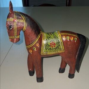 Vintage Handcrafted Unique and hand painted Wooden Horse